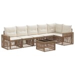 vidaXL Ensemble de canapé de jardin 7 Pièces Beige et blanc crème