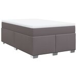 vidaXL Sommier à lattes de lit avec matelas Gris 120x200 cm Similicuir