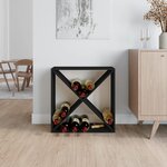 vidaXL Armoire à vin Noir 62x25x62 cm Bois de pin massif
