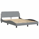 vidaXL Cadre de lit avec LED sans matelas Hvar gris clair 140x190 cm tissu