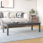 vidaXL Table basse Gris 110x50x30 cm Bois massif de pin