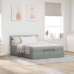 vidaXL Cadre de lit ottoman et matelas gris clair 140x190 velours