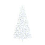 vidaXL Sapin de Noël artificiel pré-éclairé moitié/support blanc 240cm