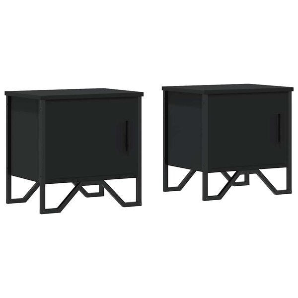 vidaXL Tables de chevet 2 Pièces Noir 40 x 30 x 40 cm Aggloméré