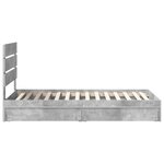 vidaXL Lit de Rangement Gris béton 90 x 190 cm Bois d'ingénierie