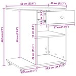 vidaXL Support d'imprimante avec tiroir Bois ancien 60 x 40 x 68 5 cm