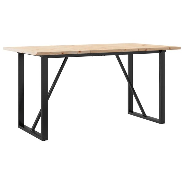 vidaXL Table à manger cadre en O 140x80x75 5 cm bois pin massif acier