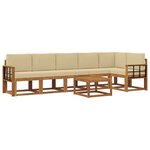 vidaXL Ensemble de canapés d'extérieur 7 pc Naturel et Beige