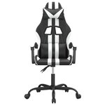 vidaXL Chaise de jeu pivotante Noir et blanc Similicuir
