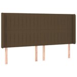 vidaXL Tête de lit à LED Marron foncé 183x16x118/128 cm Tissu