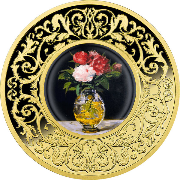 Pièce de monnaie en Argent 500 Francs g 17.50 Millésime 2025 Flowers in Painting BOUQUET OF FLOWERS