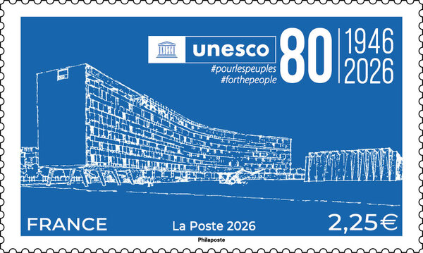 Timbre - 80 ans de l'UNESCO - Lettre Internationale