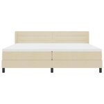 vidaXL Lit à ressorts avec matelas Crème 200 x 200 cm Polyester