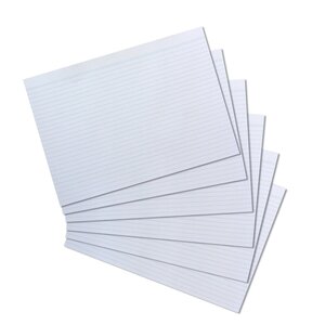 Paquet de 100 fiches bristol, format A4, lignées, blanc HERLITZ