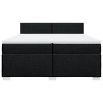 vidaXL Sommier à lattes de lit avec matelas Noir 200x200 cm Tissu