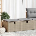vidaXL Salon de jardin avec coussins 2 Pièces beige résine tressée acacia