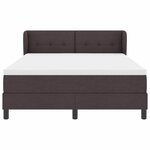 vidaXL Lit boxspring avec matelas Marron foncé 160 x 200 cm tissu