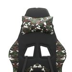 vidaXL Chaise de jeu pivotante Noir et camouflage Similicuir