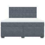 vidaXL Sommier à lattes de lit et matelas Gris foncé 180x200cm Velours