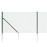 vidaXL Clôture à mailles losangées avec piquet d'ancrage vert 1 1x25 m