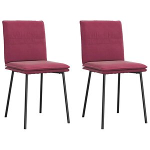 vidaXL Chaises à manger lot de 2 Rouge bordeaux Velours