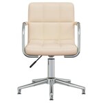 vidaXL Chaise pivotante de bureau Crème Tissu