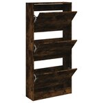 vidaXL Armoire à chaussures chêne fumé 60x21x125 5 cm bois ingénierie