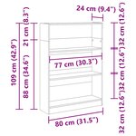 vidaXL Bibliothèque chêne artisanal 80x24x109 cm bois d'ingénierie