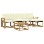 vidaXL Ensemble de canapés d'extérieur 6 Pièces Blanc et crème