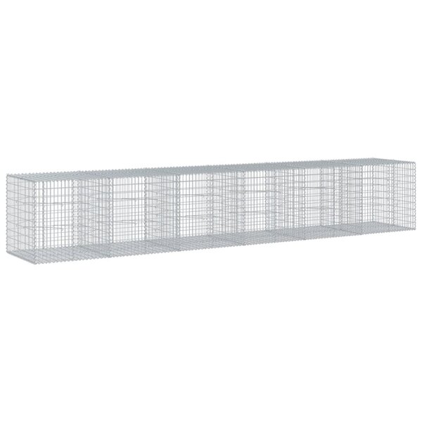 vidaXL Panier gabion avec couvercle 600x100x100 cm fer galvanisé