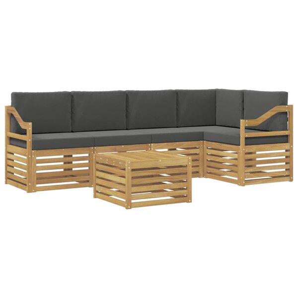 vidaXL Ensemble de canapés d'extérieur 6 Pièces Blanc et anthracite
