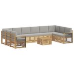 vidaXL Ensemble de canapés d'extérieur 11 pc Blanc et gris clair