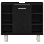 vidaXL Ensemble de mobilier de salle de bain 3 pièces Chêne noir Bois d'ingénierie