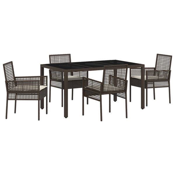 vidaXL Ensemble de salle à manger pour jardin 5 Pièces Marron