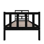 vidaXL Cadre de lit Noir Bois de pin massif 75x190 cm Petit simple