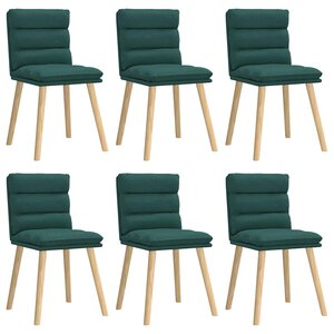 vidaXL Chaises à manger lot de 6 vert foncé tissu