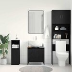 vidaXL Meuble de Lavabo de Salle de Bain Chêne noir 58 x 33 x 60 cm