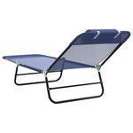 vidaXL Chaise longue pliante Bleu marine 182 x 55 x 85 5 cm Textilène