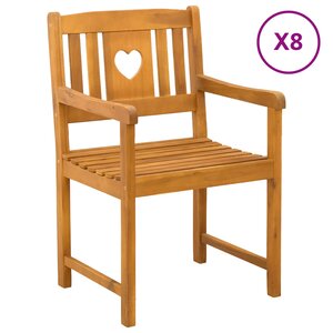 vidaXL Chaises de jardin 8 Pièces Naturel Bois d'Acacia Massif