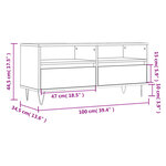 vidaXL Meuble TV blanc brillant 100x34 5x44 5 cm bois d'ingénierie