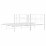 vidaXL Cadre de lit métal sans matelas et tête de lit blanc 180x200 cm