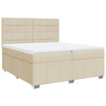 vidaXL Sommier à lattes de lit avec matelas Crème 200x200 cm Tissu
