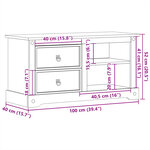 vidaXL Meuble TV Corona 100x40x52 cm bois de pin massif