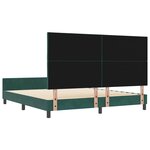 vidaXL Lit à ressorts avec tête de lit Vert foncé 180 x 200 cm Velours