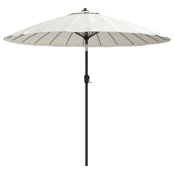 vidaXL Parasol d'extérieur et mât avec aluminium 270 cm Blanc sable