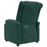 vidaXL Fauteuil inclinable vert foncé velours