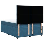 vidaXL Sommier à lattes de lit et matelas Bleu foncé 160x200cm Velours
