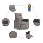 vidaXL Fauteuil de massage inclinable Taupe Tissu