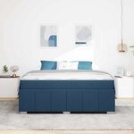 vidaXL Cadre de lit avec matelas Bleu 180 x 200 cm tissu