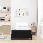 vidaXL Lit à ressorts avec matelas Noir 90 x 200 cm tissu